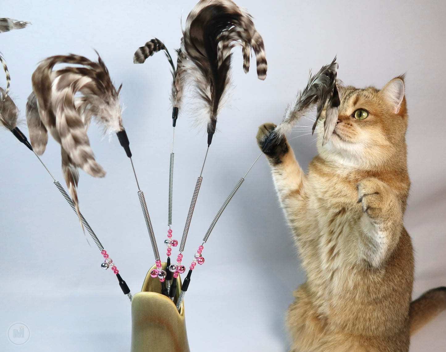 Feather & Beads Teaser Wand Cat Toy