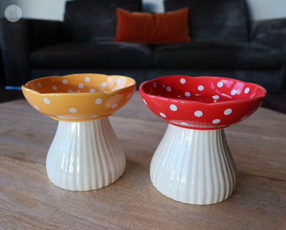 Elevated Mushroom Cat Bowl